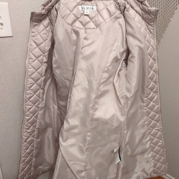 Via Spiga Women's Diamond Quilted Mid-Length Winter Jacket with Attached Hood - Picture 11 of 11